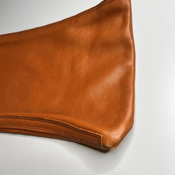 Yudi Clutch Bag Womens Large Brown Leather Zip Wristlet Suede Lining Colombia - Picture 2 of 11